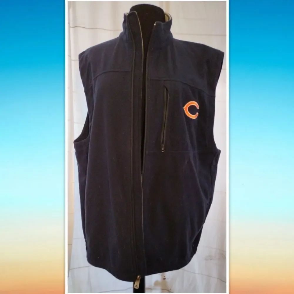 NFL shield gear Chicago Bears fleece zip up vest size XL